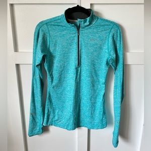 Nike running dri-fit women’s xs/s fit blue quarter zip pullover EUC